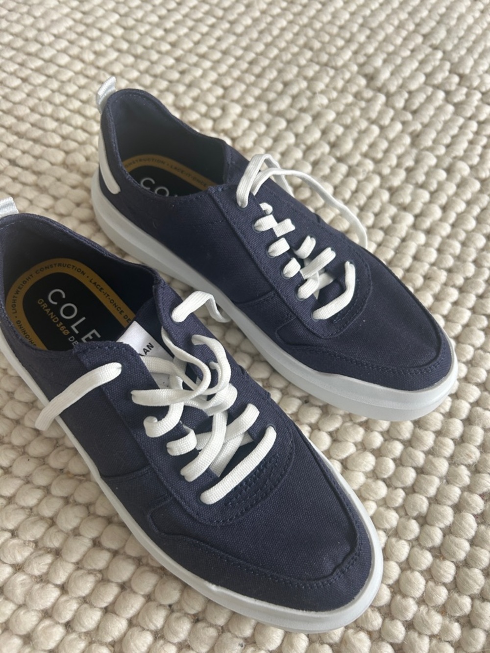 New Cole Haan GrandPrø Rally Canvas Court Marine Blue/White Sneaker Women SZ.8